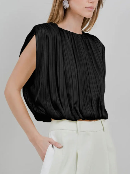 I Knew You Were Bubble Top in Black