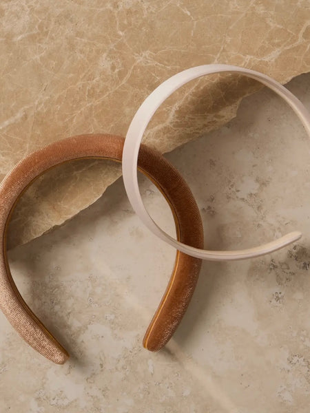 Cream & Camel Satin & Velvet Headbands