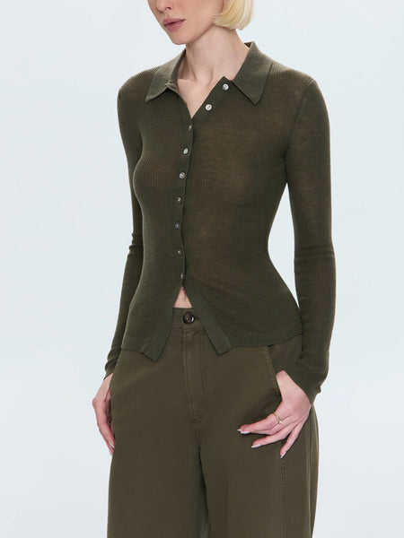 Korey Button Up Sweater in Sequioa