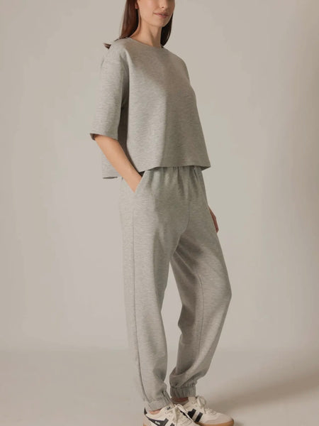 Hazel Overlap Back Top in Grey