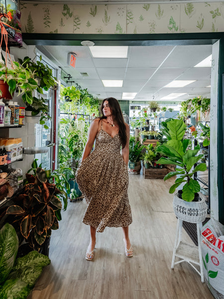 Cheetah Chica Midi in Taupe