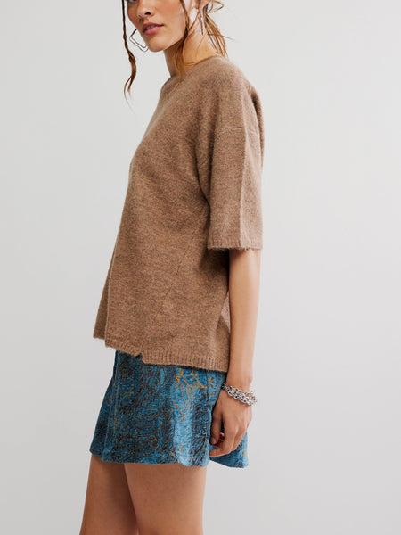 Margot Sweater Tee in Brownie Melange
