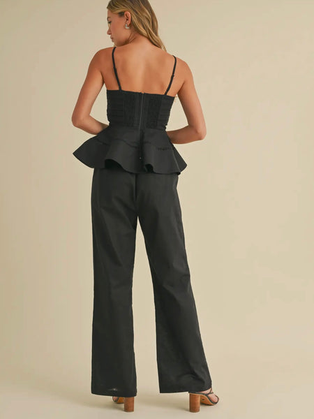 Power Pair Top & Pant Set in Black