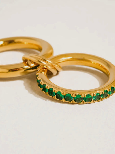 Justine CZ Hoop Ring in Green