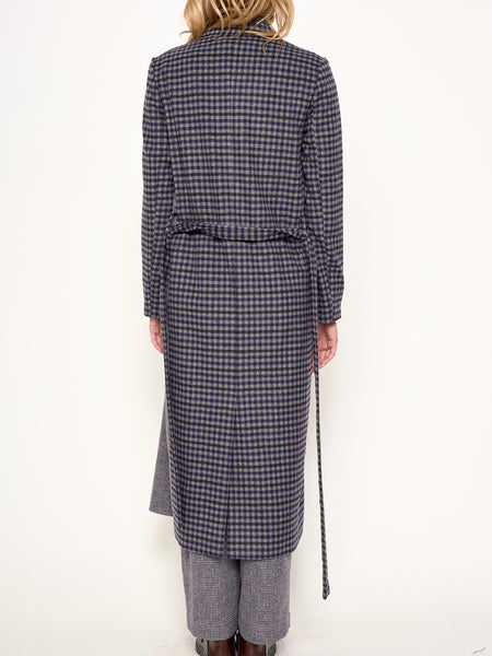 Maggie Coat in Navy Check