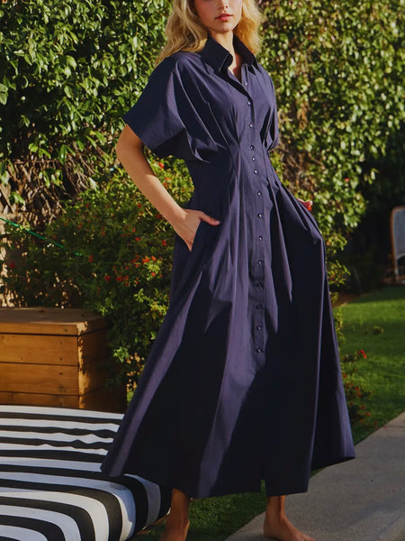 Estate Midi Dress in Navy