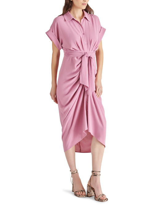 Tori Ruched Dress in Mauve Shadows