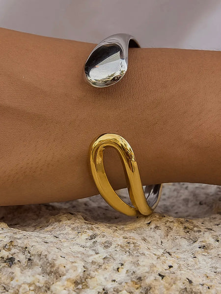 Junel Open Cuff Bracelet in Two Tone