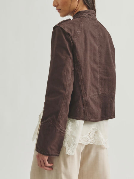 Ryland Band Jacket in Double Espresso