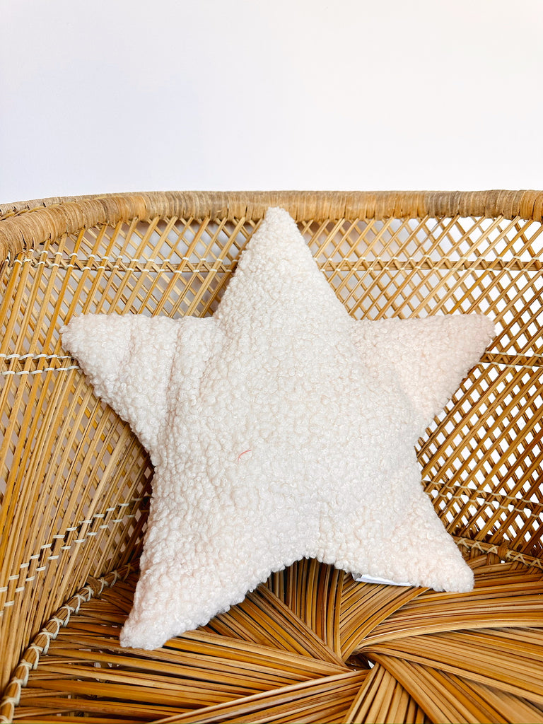 Sherpa Star Pillow in Ivory