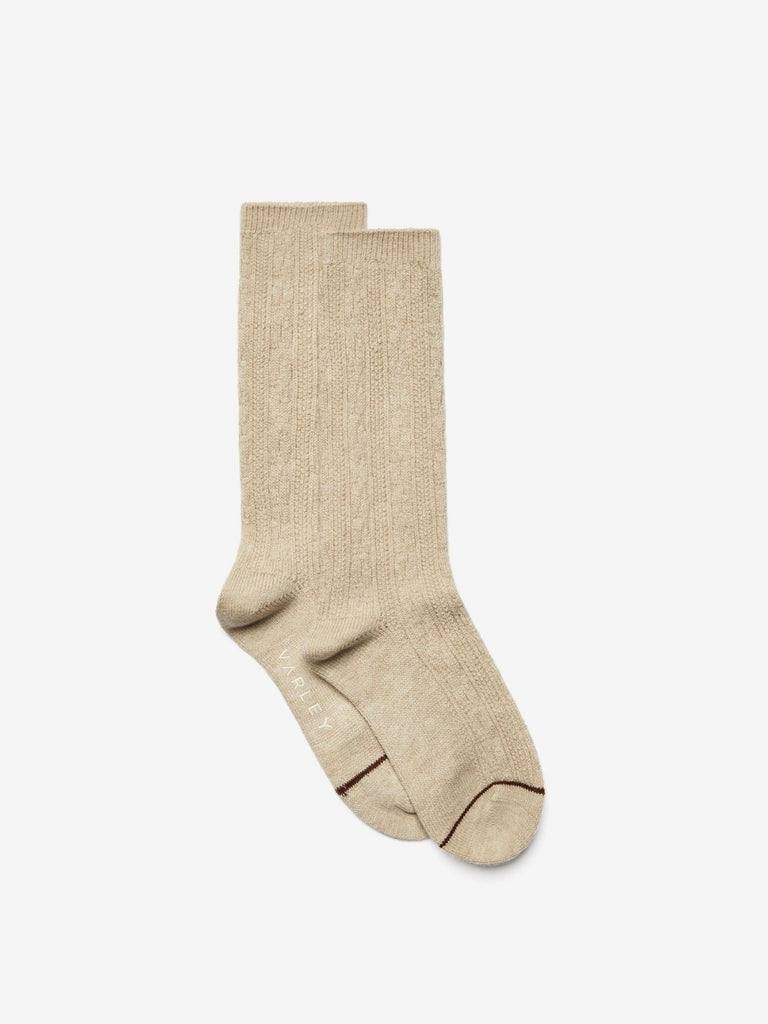 Primrose Plush Cable Sock in Chalk