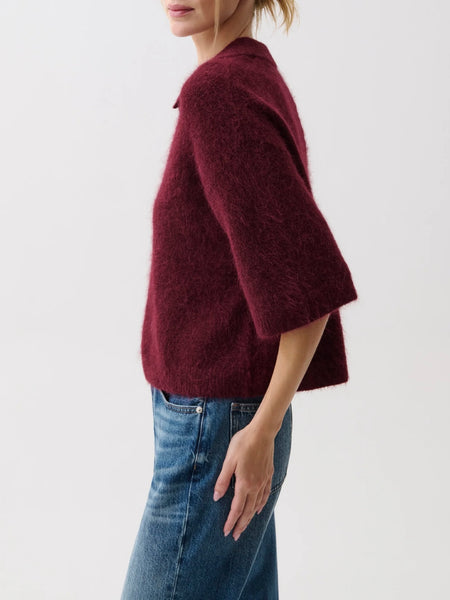 Nadya Polo Sweater in Cherry Wine