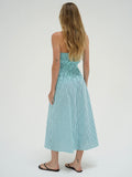 Kapaia Strapless Dress in Teal Stripe