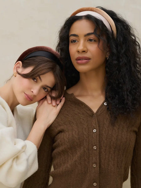 Black & Chocolate Satin & Velvet Headbands