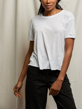 Sofia Short Sleeve Crew Neck Tee in White
