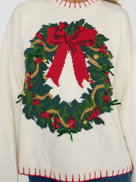 Beckett Sweater in Wreath Graphic Knit