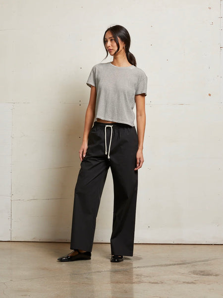 Harley Boxy Tee in Ivory & Black Stripe