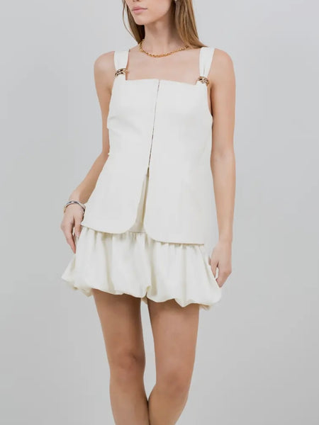 Heavy Metal Corset Top in White