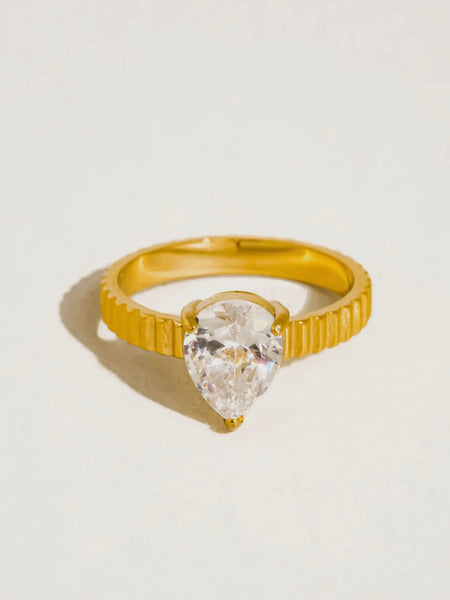 Emberlace Pear Stone Ring