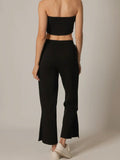 Tru Side Binding Wide Leg Pants in Black