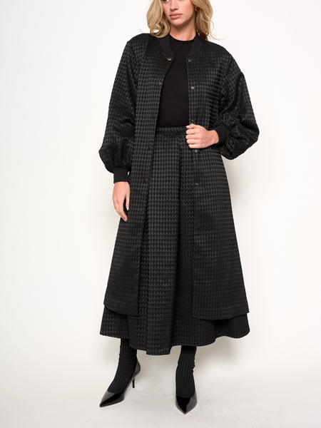 Cameron Coat in Black Houndstooth