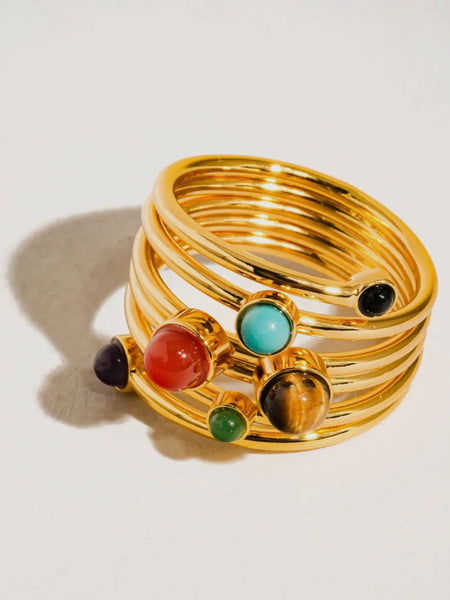 Teigan Rainbow Stone Layered Ring