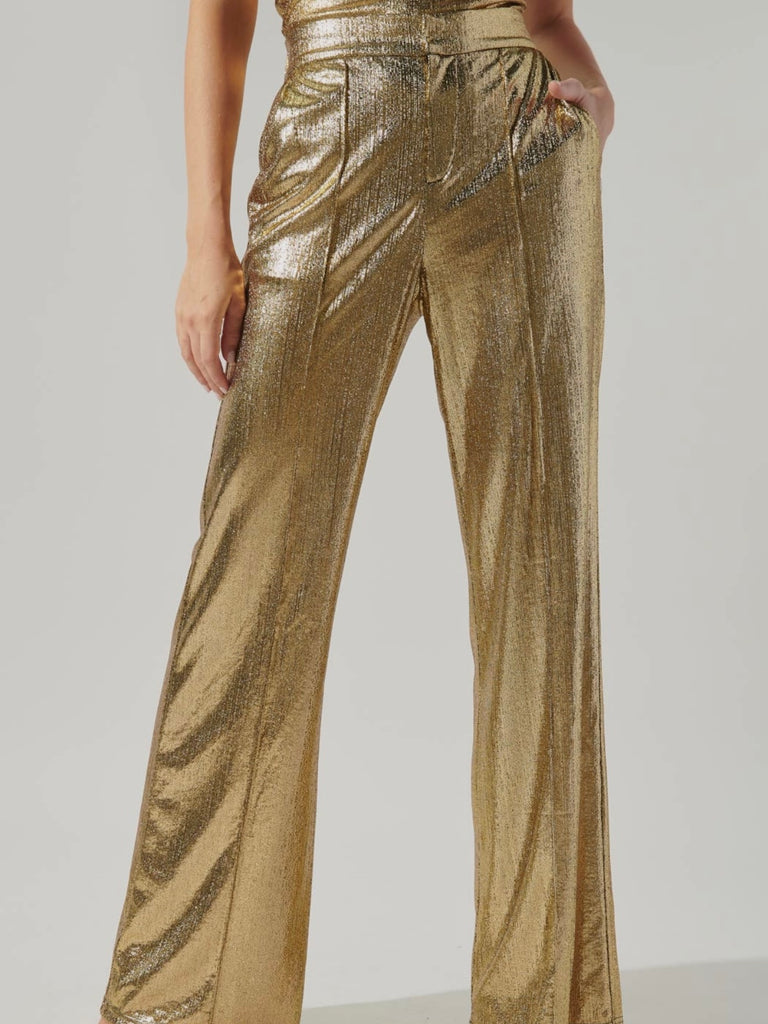 Golden Girl Wide Leg Pant in Gold