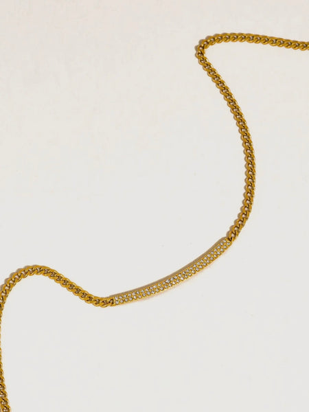 Pellerine CZ Bar Chain Necklace