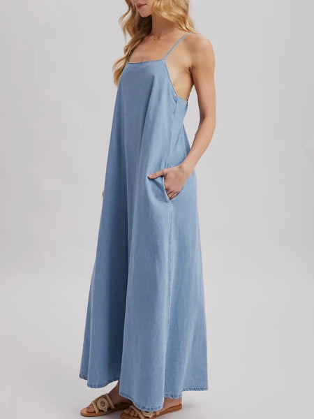 What's The Scoop Maxi Dress in Denim