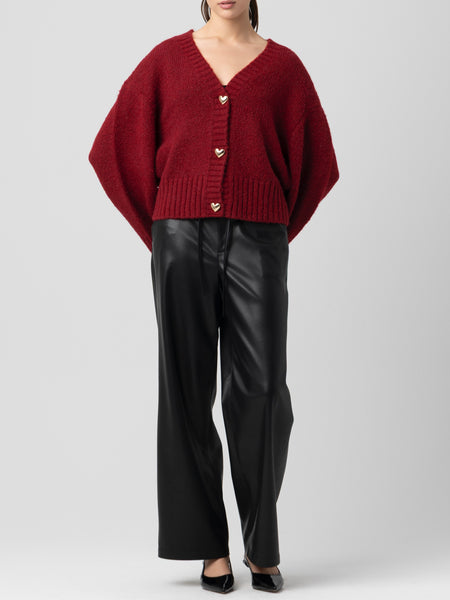 Crimson Crest Sweater in Red