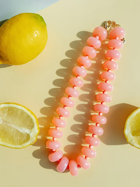 Bulky Bauble Necklace in Pink