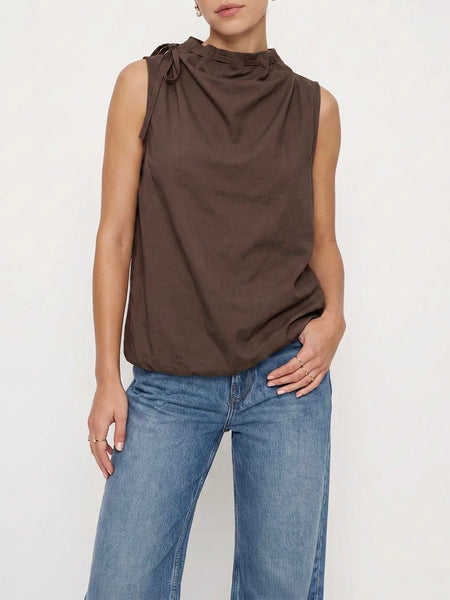 Cinch You Asked Top in Chocolate