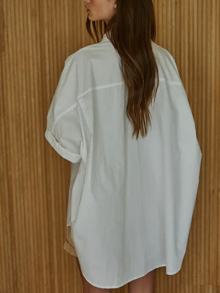 You Make It Easy Oversized Shirt in White
