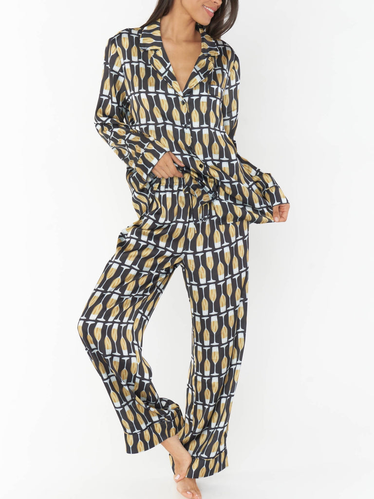 Classic PJ Set in Champagne Silky