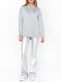 Nashville Pull On Flare in Silver Faux Leather