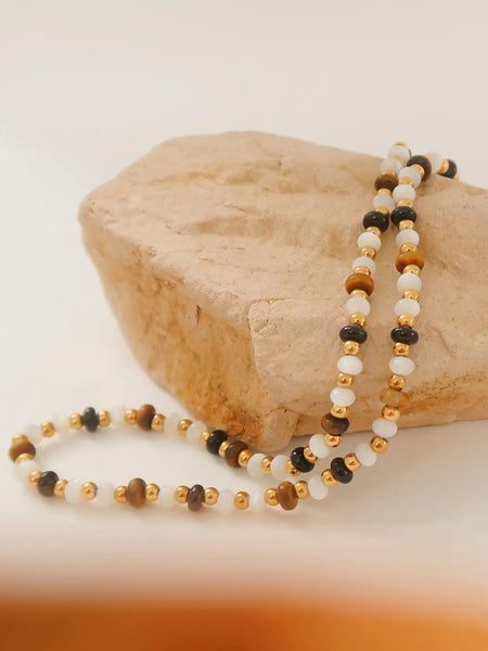 Arrow Beaded Necklace in Brown