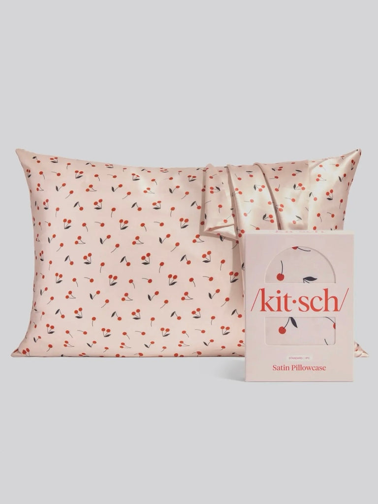 Standard Satin Pillowcase in Cherry Print