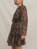 Paisley & Printed Dress in Black