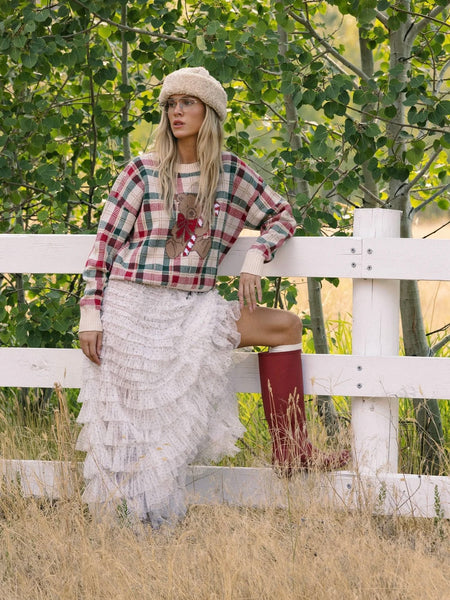 Cal Sweater in Teddy Bear Plaid