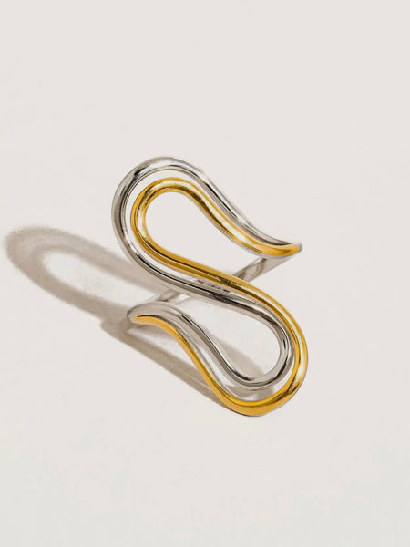 Gurvan Abstract Two-tone Ring