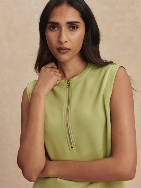 Simmons Half Zip Tank in Fern