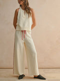 Take Me Out Stitch Pants in Ivory & Red