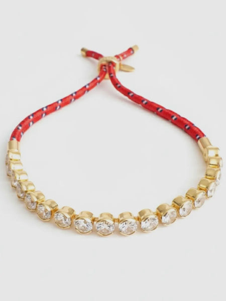 CZ Rope Bracelet in Red