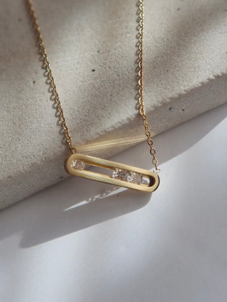 Lumi CZ Bar Necklace