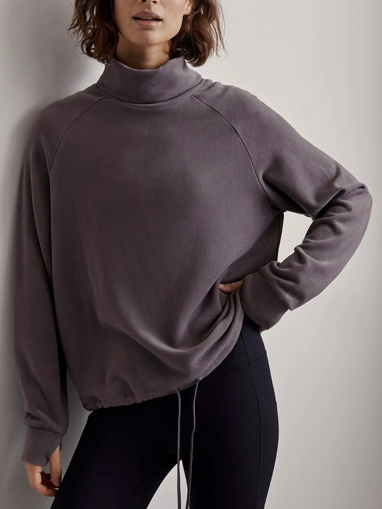 Portland High Neck Midlayer in Deep Charcoal