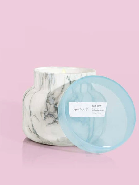 Modern Marble Petite Jar in Blue Jean