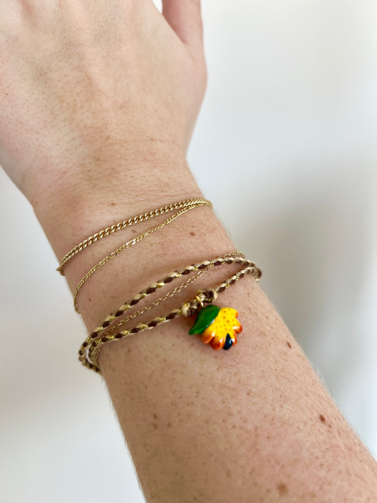 Strelitzia Flower Multicolor Charm Bracelet