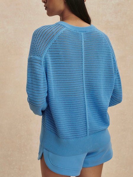 Pembroke Knit Cardigan in Azure Blue