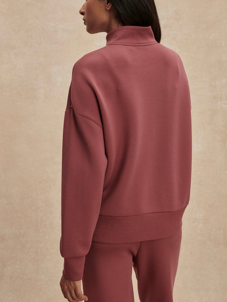 Mavis Mock Neck Sweat in Wild Rhubarb