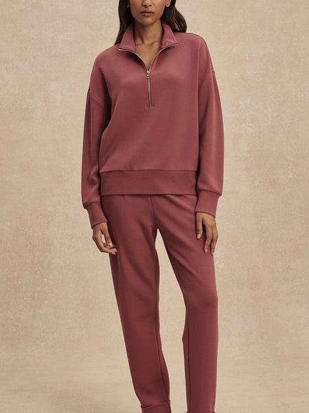 Mavis Mock Neck Sweat in Wild Rhubarb